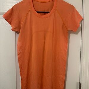 Lululemon Neon Orange Short Sleeve Swiftly Top *Worn* Size 8